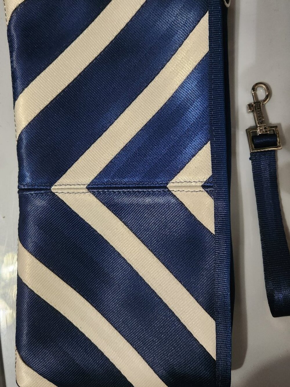 Harveys Sydney Clutch - Navy & Cream RARE HTF